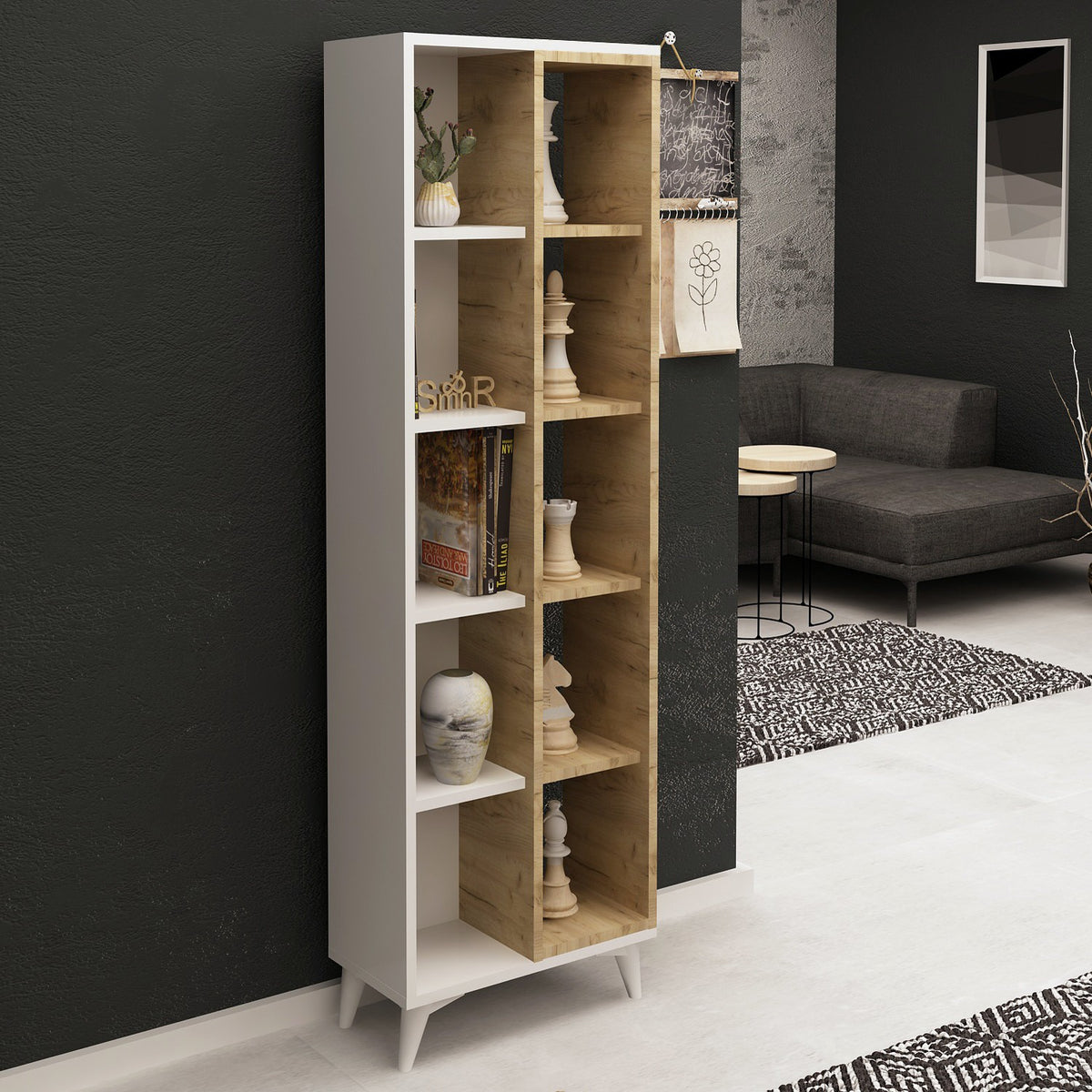 Βιβλιοθήκη 50 × 25 × 162 εκ. Λευκό GR811MDD3603