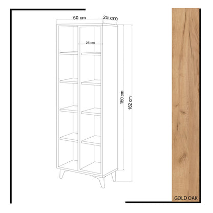 Βιβλιοθήκη 50 × 25 × 162 εκ. Λευκό GR811MDD3603