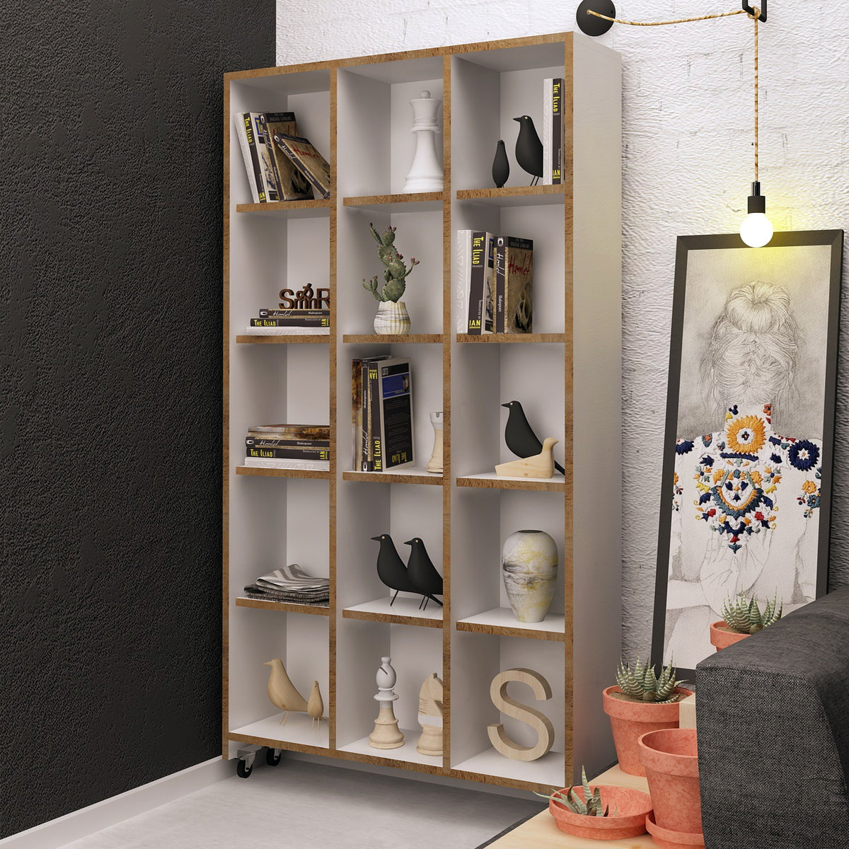 Βιβλιοθήκη 90 × 25 × 165,5 εκ. Δρυς GR811MDD3604