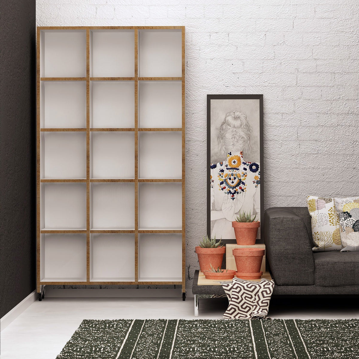 Βιβλιοθήκη 90 × 25 × 165,5 εκ. Δρυς GR811MDD3604