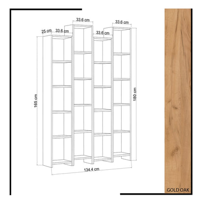 Βιβλιοθήκη 33,6 × 25 × 180 εκ. Δρυς Λευκό GR811MDD3606