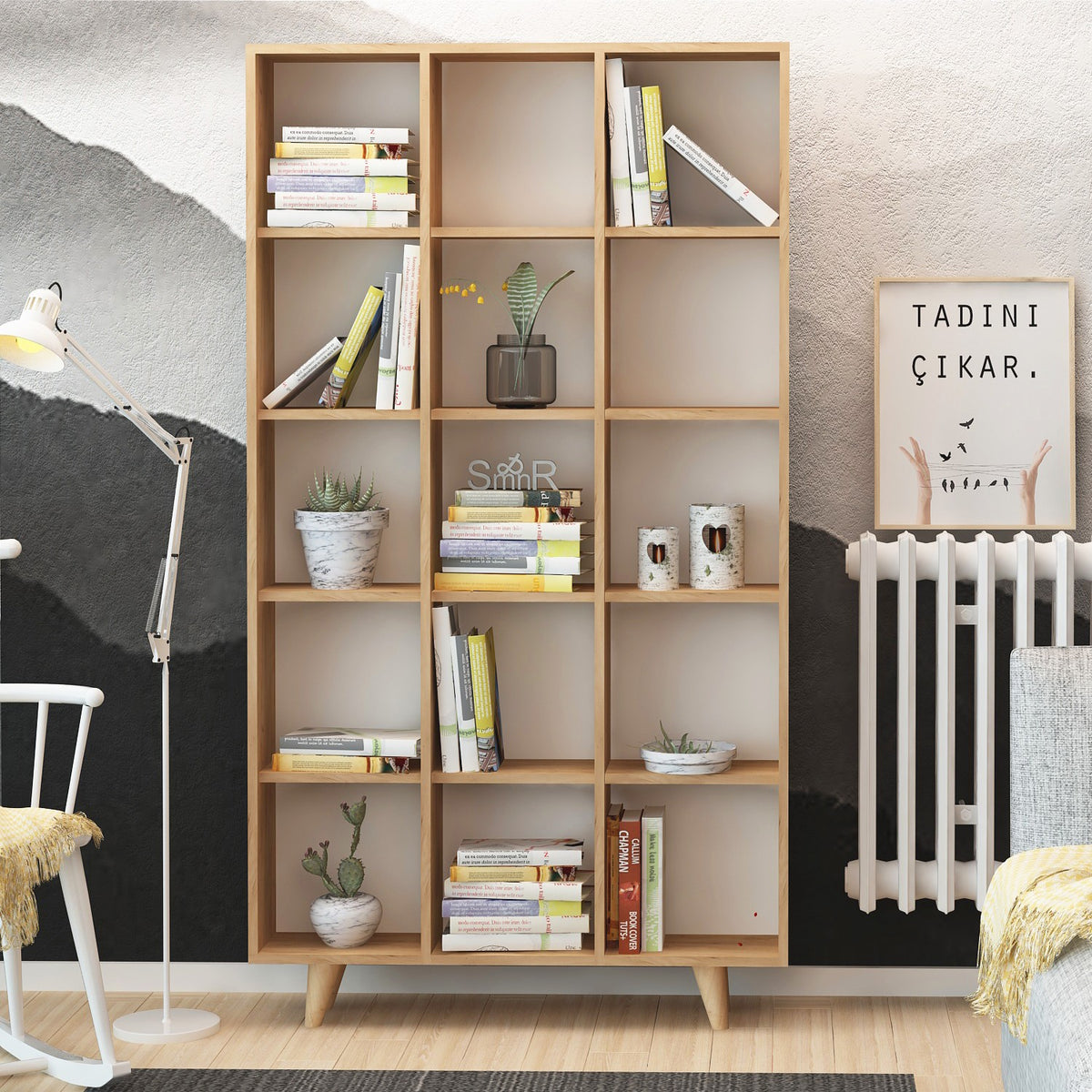 Βιβλιοθήκη 100 × 25 × 184 εκ. Δρυς GR811MDD3607