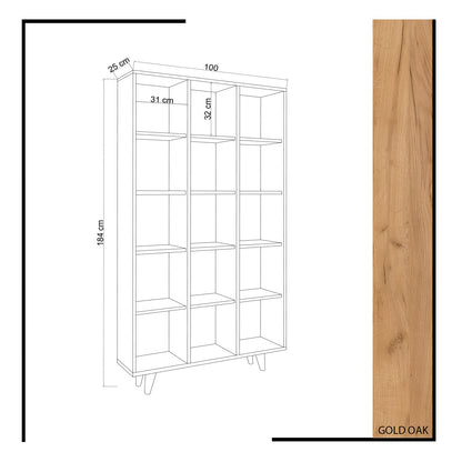 Βιβλιοθήκη 100 × 25 × 184 εκ. Δρυς GR811MDD3607