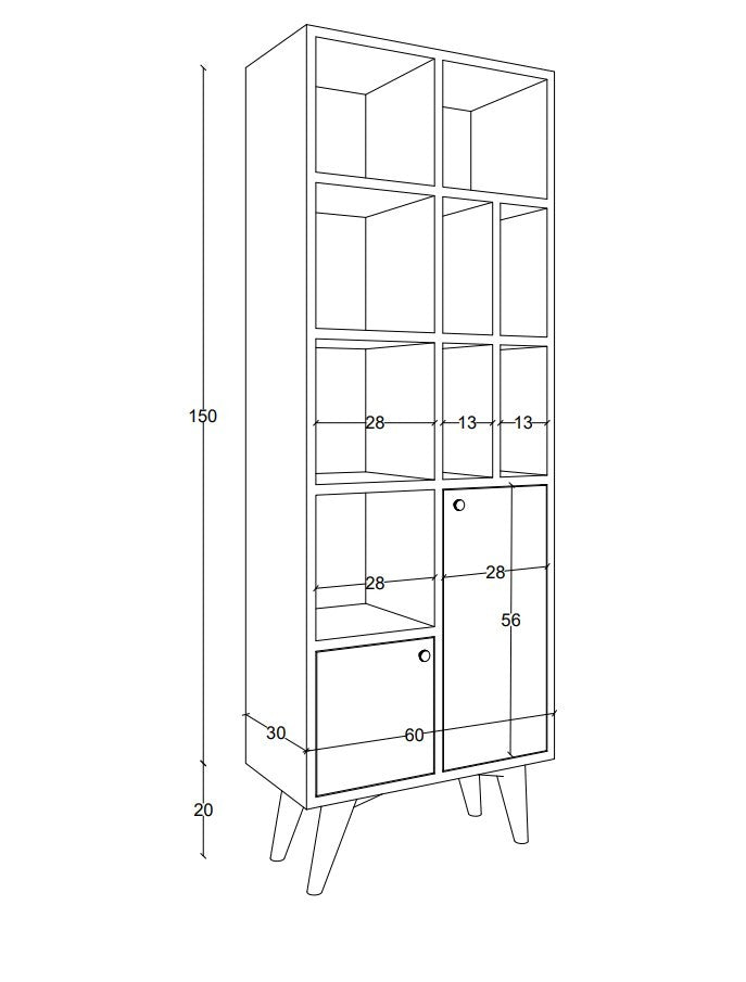 Βιβλιοθήκη 60 × 30 × 170 εκ. Ανθρακί Δρυς GR811MDD3609