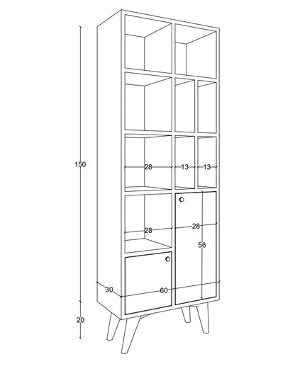 Βιβλιοθήκη 60 × 30 × 170 εκ. Ανθρακί Δρυς GR811MDD3609