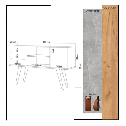 Μπουφές Δρυς
Λευκό 120x40x80cm | 811MDD3911