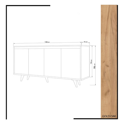 Μπουφές Δρυς
Λευκό 140x40x86cm | 811MDD3912