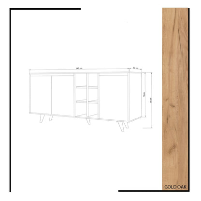 Μπουφές Δρυς
Λευκό 140x40x86cm | 811MDD3913