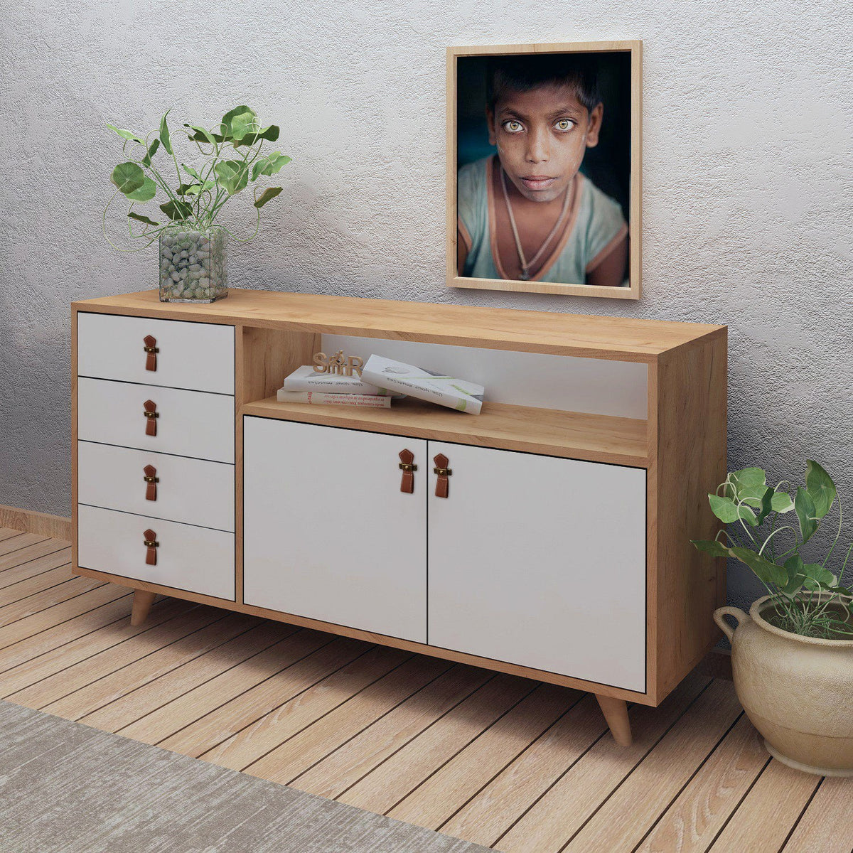 Μπουφές Δρυς
Λευκό 140x40x86cm | 811MDD3914