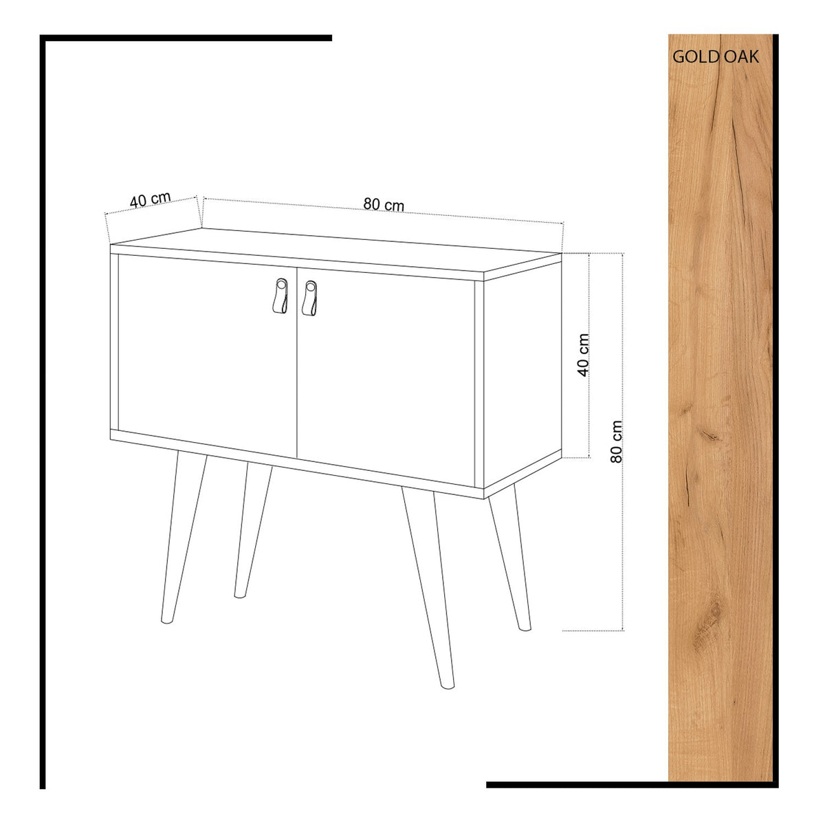 Μπουφές Δρυς
Λευκό 80x40x80cm | 811MDD3915
