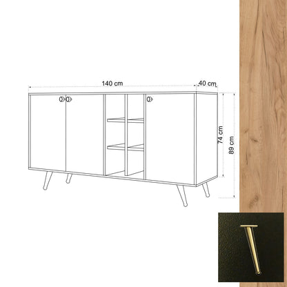 Μπουφές Δρυς
Μαύρο 140x89x40cm | 811MDD4117