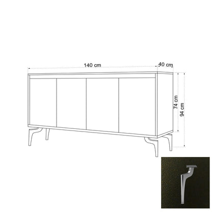 Μπουφές Μαύρο
Λευκό 140x40x94cm | 811MDD4118