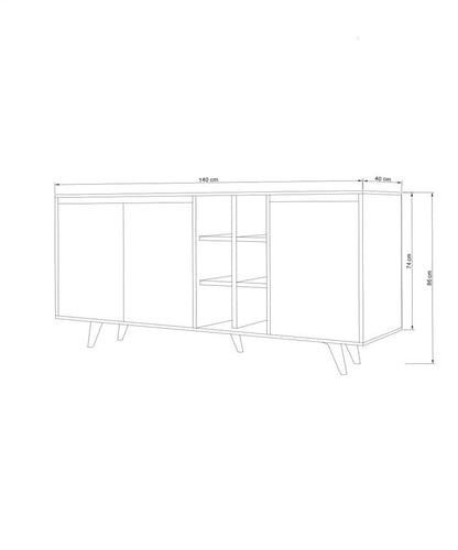 Μπουφές Τραβερτίνη 140x40x86cm | 811MDD4153