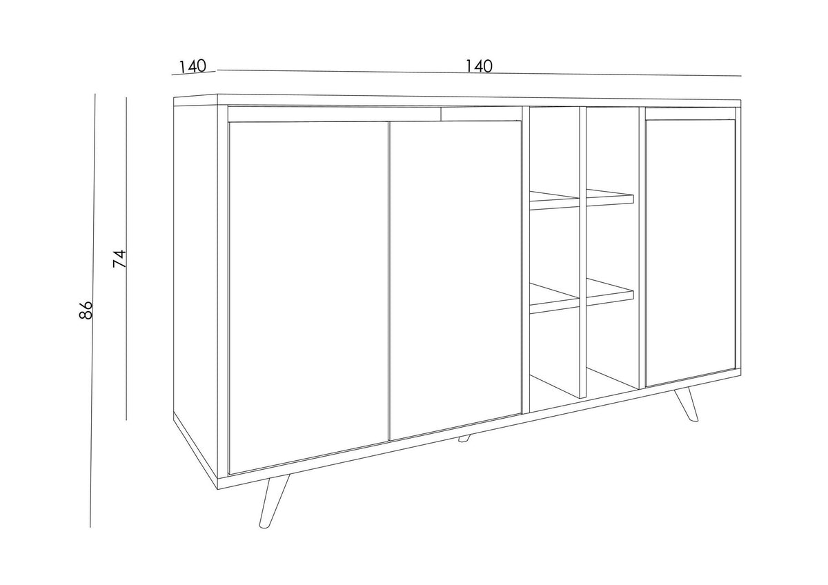 Μπουφές Ephesus Μάρμαρο 140x40x86cm | 811MDD4155