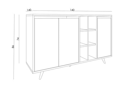Μπουφές Ephesus Μάρμαρο 140x40x86cm | 811MDD4155