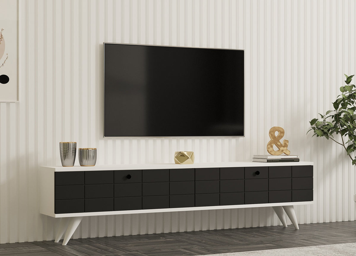 Έπιπλο Τηλεόρασης TV Βάση Σύνθεση Ανθρακί Λευκό | 835PUQ3001