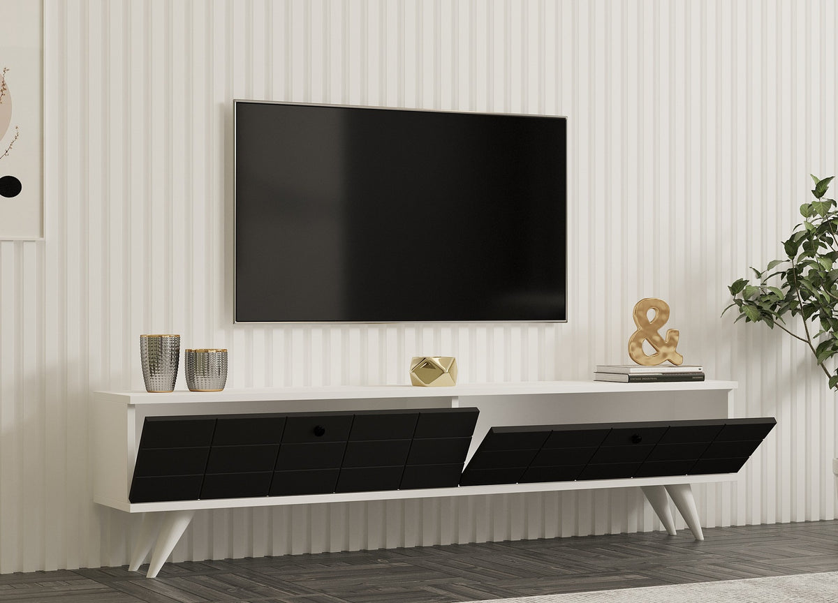 Έπιπλο Τηλεόρασης TV Βάση Σύνθεση Ανθρακί Λευκό | 835PUQ3001