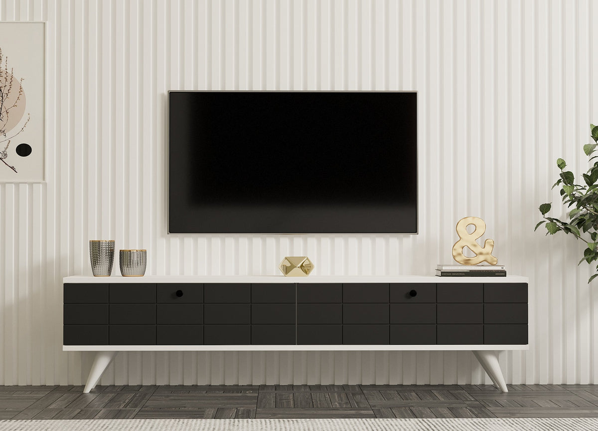 Έπιπλο Τηλεόρασης TV Βάση Σύνθεση Ανθρακί Λευκό | 835PUQ3001