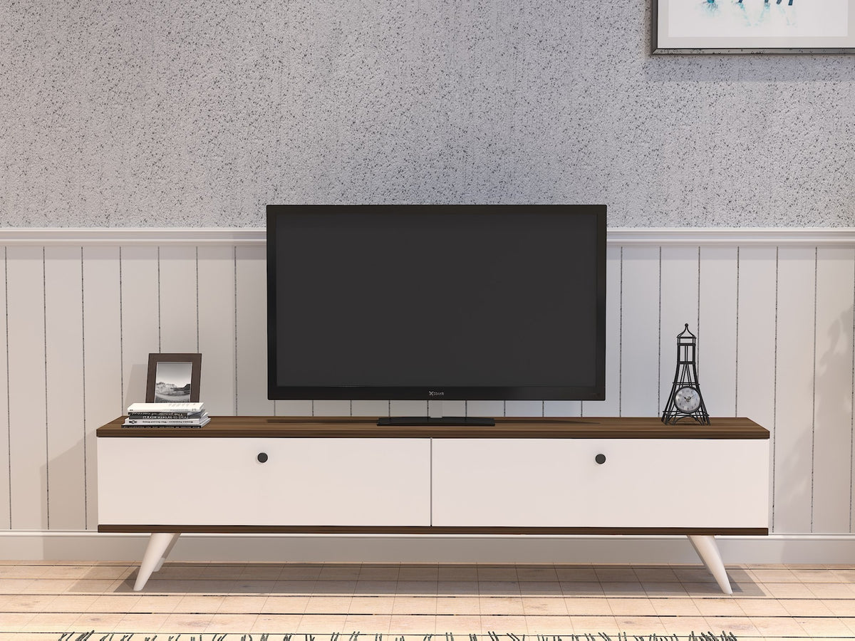 Έπιπλο Τηλεόρασης TV Βάση Σύνθεση Λευκό walnut | 835PUQ3021