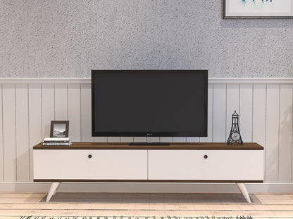 Έπιπλο Τηλεόρασης TV Βάση Σύνθεση Λευκό walnut | 835PUQ3021