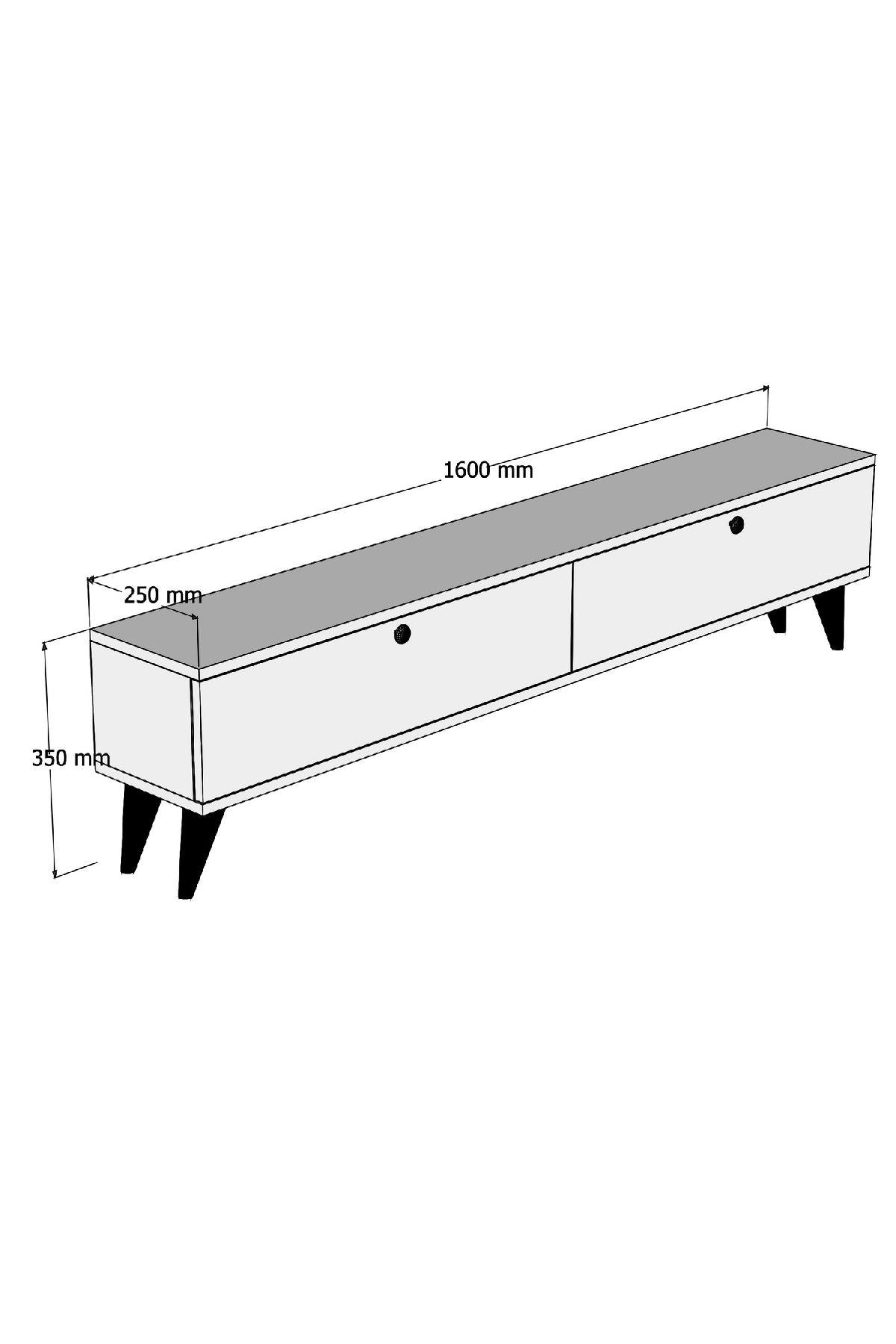 Έπιπλο Τηλεόρασης TV Βάση Σύνθεση Λευκό walnut | 835PUQ3021