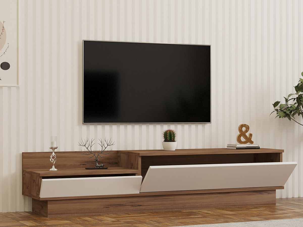 Έπιπλο Τηλεόρασης TV Βάση Σύνθεση Atlantic Pine Λευκό | 835PUQ3047