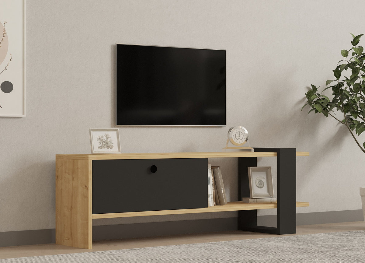 Έπιπλο Τηλεόρασης TV Βάση Σύνθεση Ανθρακί Δρυς | 835PUQ3064