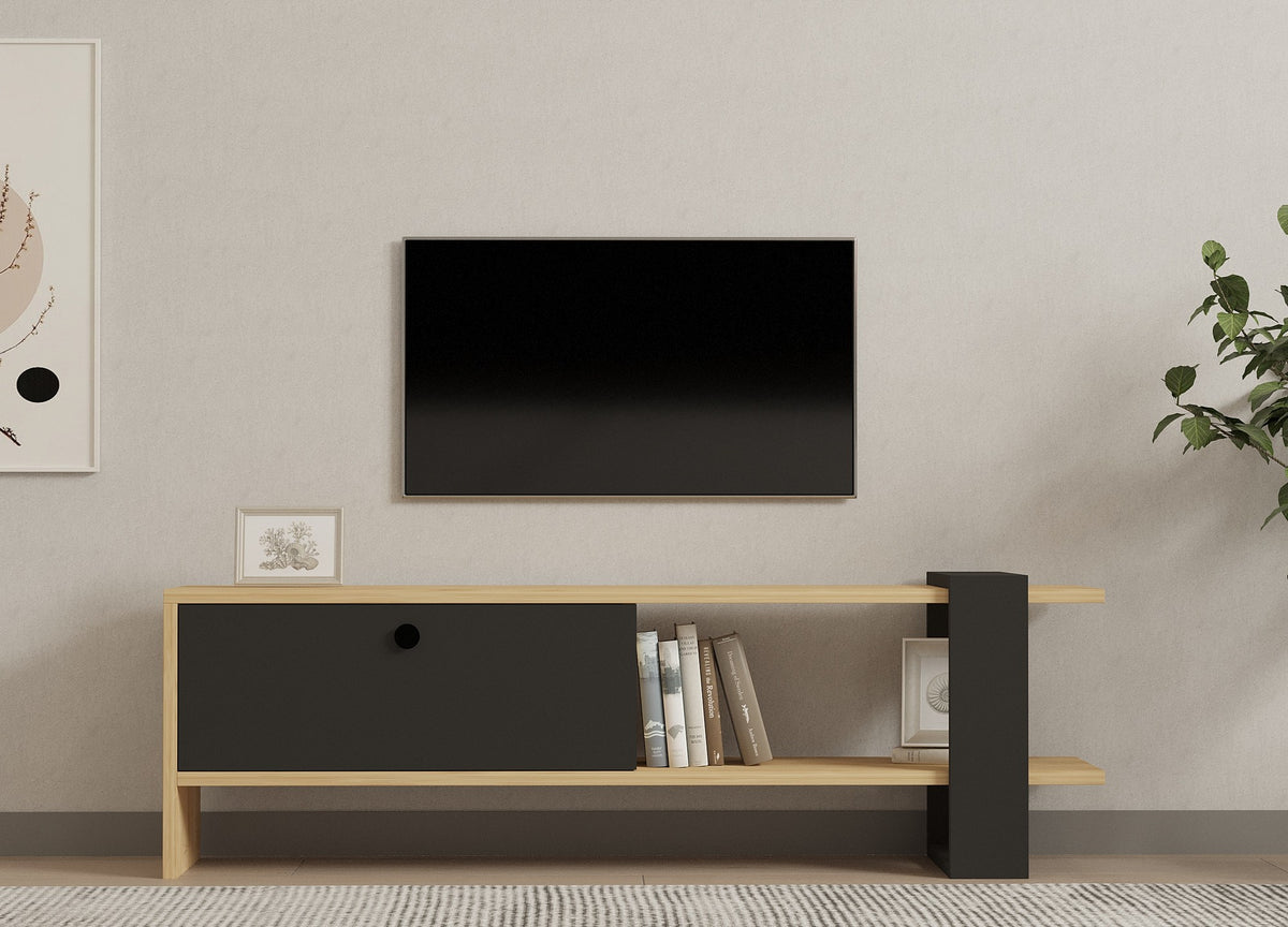 Έπιπλο Τηλεόρασης TV Βάση Σύνθεση Ανθρακί Δρυς | 835PUQ3064