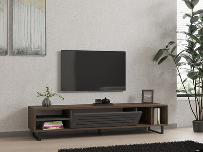 Έπιπλο Τηλεόρασης TV Βάση Σύνθεση Καρυδί Ανθρακί | 835PUQ3076