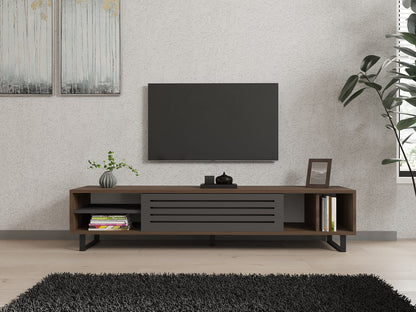 Έπιπλο Τηλεόρασης TV Βάση Σύνθεση Καρυδί Ανθρακί | 835PUQ3076