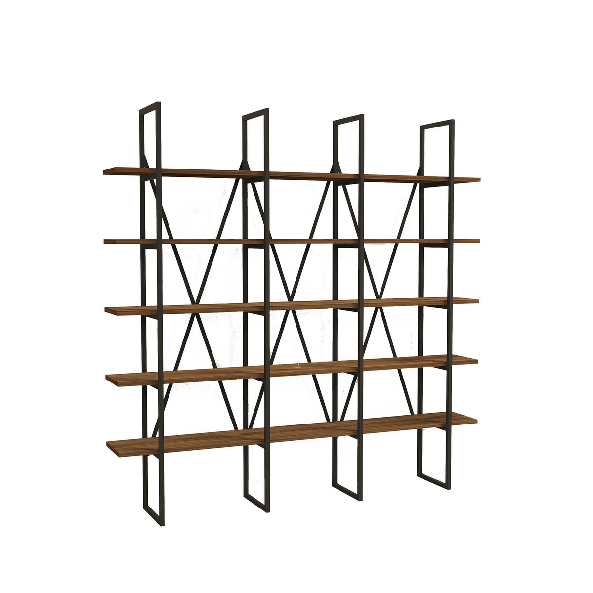 Βιβλιοθήκη 160 × 26 × 160 εκ. Καρυδί Μαύρο GR835PUQ3626