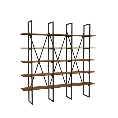 Βιβλιοθήκη 160 × 26 × 160 εκ. Καρυδί Μαύρο GR835PUQ3626
