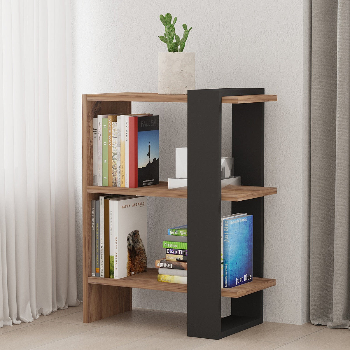 Βιβλιοθήκη 51,8 × 25 × 70 εκ. Δρυς Ανθρακί GR835PUQ3643