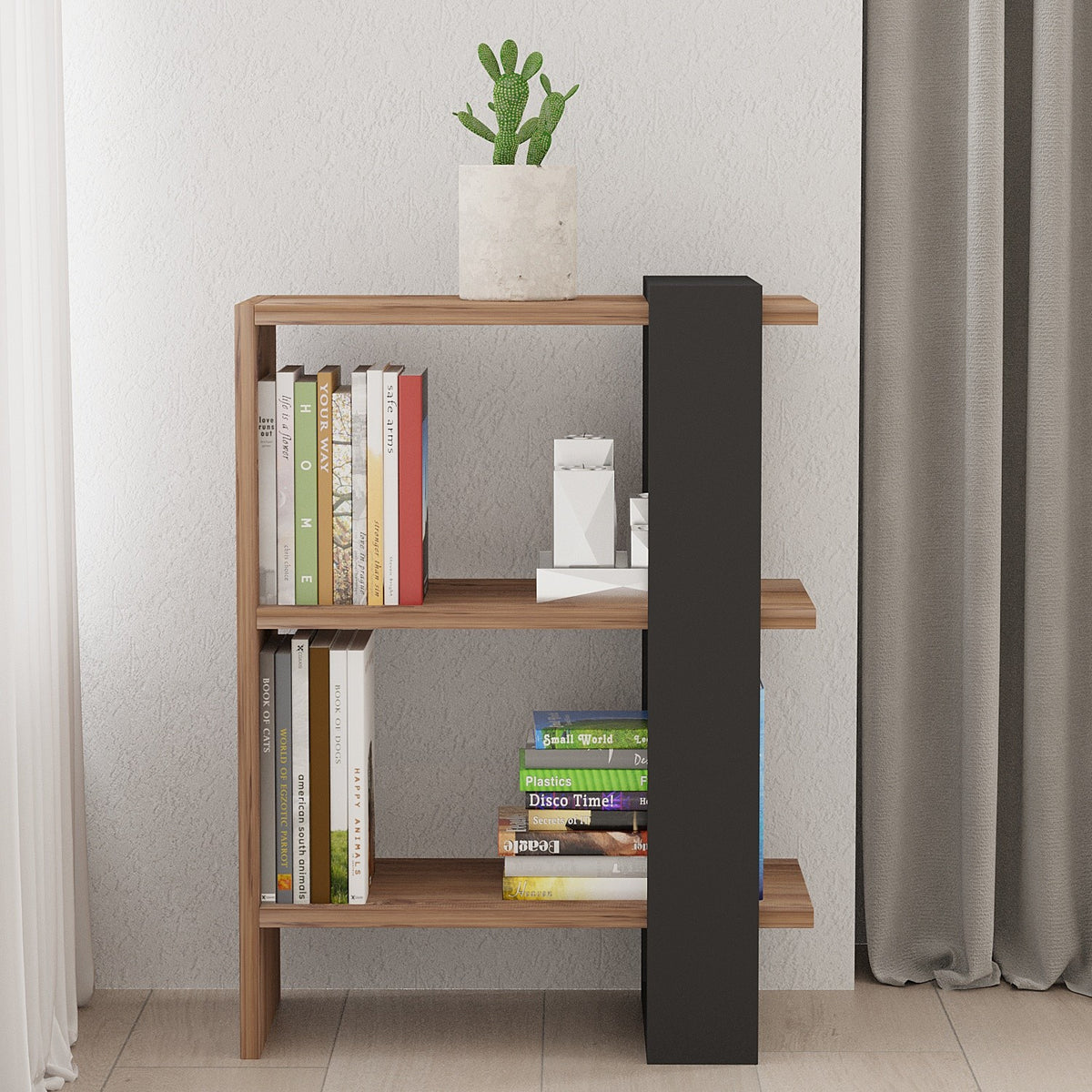 Βιβλιοθήκη 51,8 × 25 × 70 εκ. Δρυς Ανθρακί GR835PUQ3643
