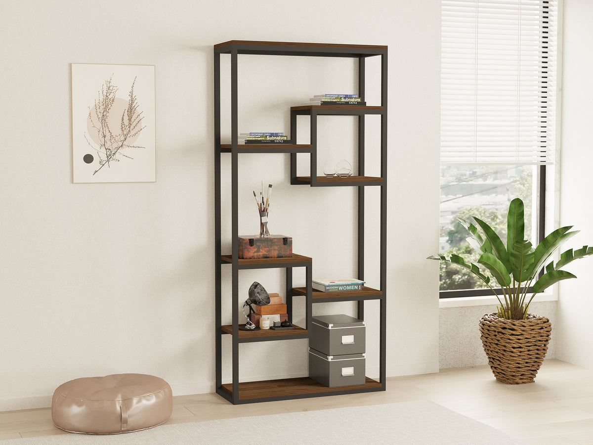 Βιβλιοθήκη 85 × 29 × 182 εκ. Καρυδί Μαύρο GR835PUQ3670