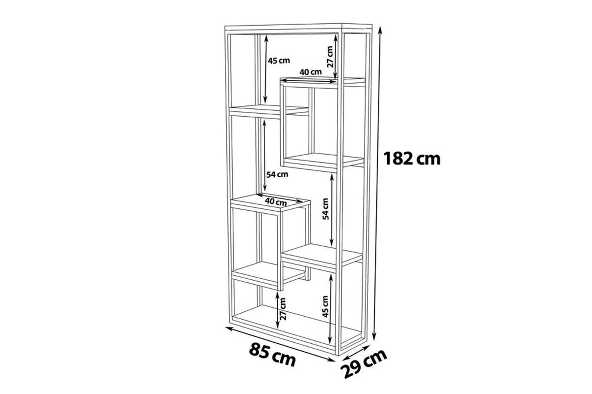 Βιβλιοθήκη 85 × 29 × 182 εκ. Καρυδί Μαύρο GR835PUQ3670