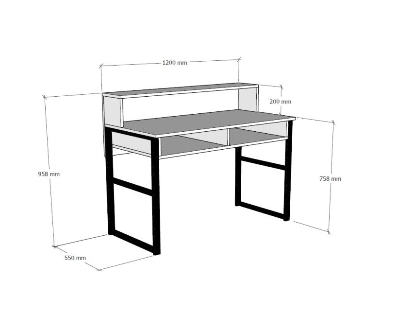 Γραφείο 120x55x95,8 εκ. Καρυδί / Μαύρο 835PUQ3828