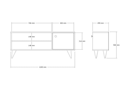 Έπιπλο Τηλεόρασης TV Βάση Σύνθεση Atlantic Pine | 835PUQ4528