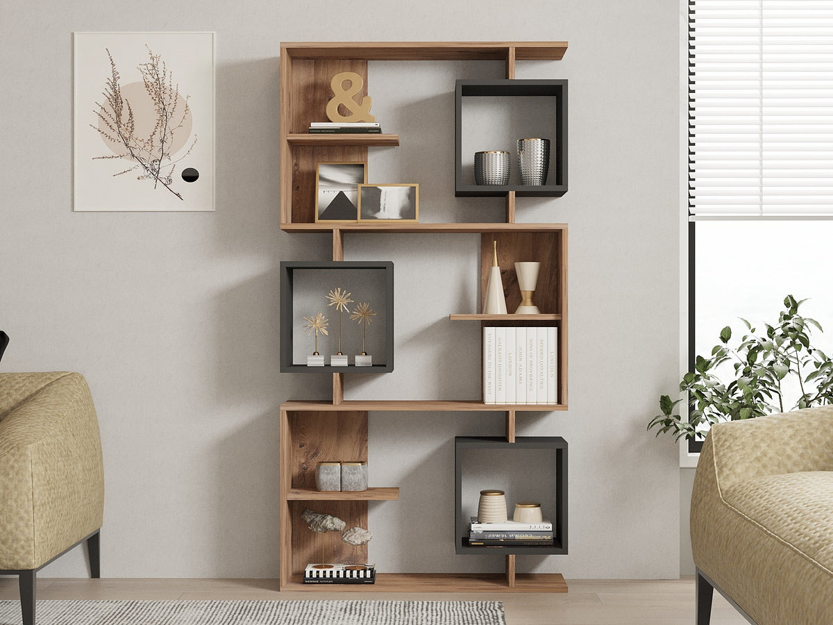 Βιβλιοθήκη 90 × 24,6 × 171,9 εκ. Atlantic Pine Ανθρακί GR835PUQ5316