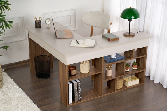 Γραφείο Υπολογιστή και Μελέτης 130x72x120 εκ. Cashmere Καρυδί | 838NRD1111