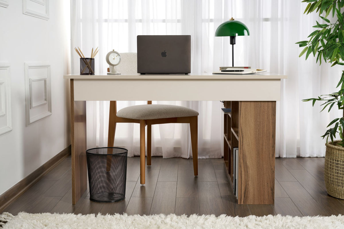 Γραφείο Υπολογιστή και Μελέτης 130x72x120 εκ. Cashmere Καρυδί | 838NRD1111