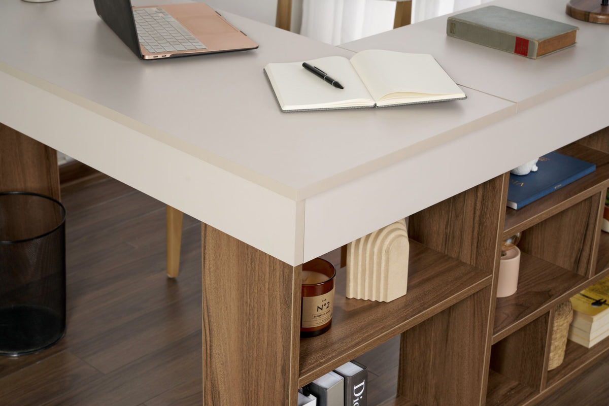 Γραφείο Υπολογιστή και Μελέτης 130x72x120 εκ. Cashmere Καρυδί | 838NRD1111