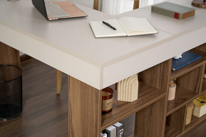 Γραφείο Υπολογιστή και Μελέτης 130x72x120 εκ. Cashmere Καρυδί | 838NRD1111