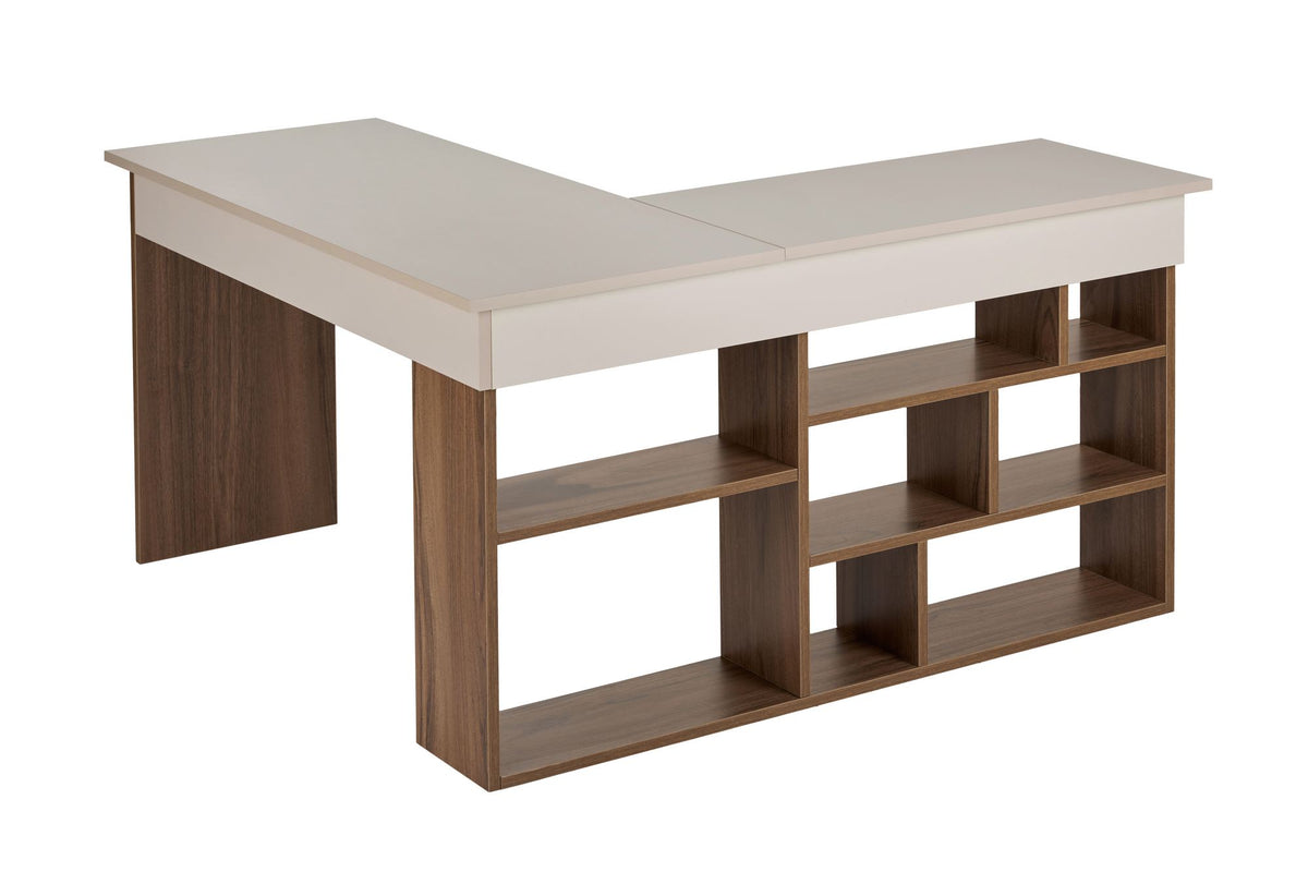 Γραφείο Υπολογιστή και Μελέτης 130x72x120 εκ. Cashmere Καρυδί | 838NRD1111