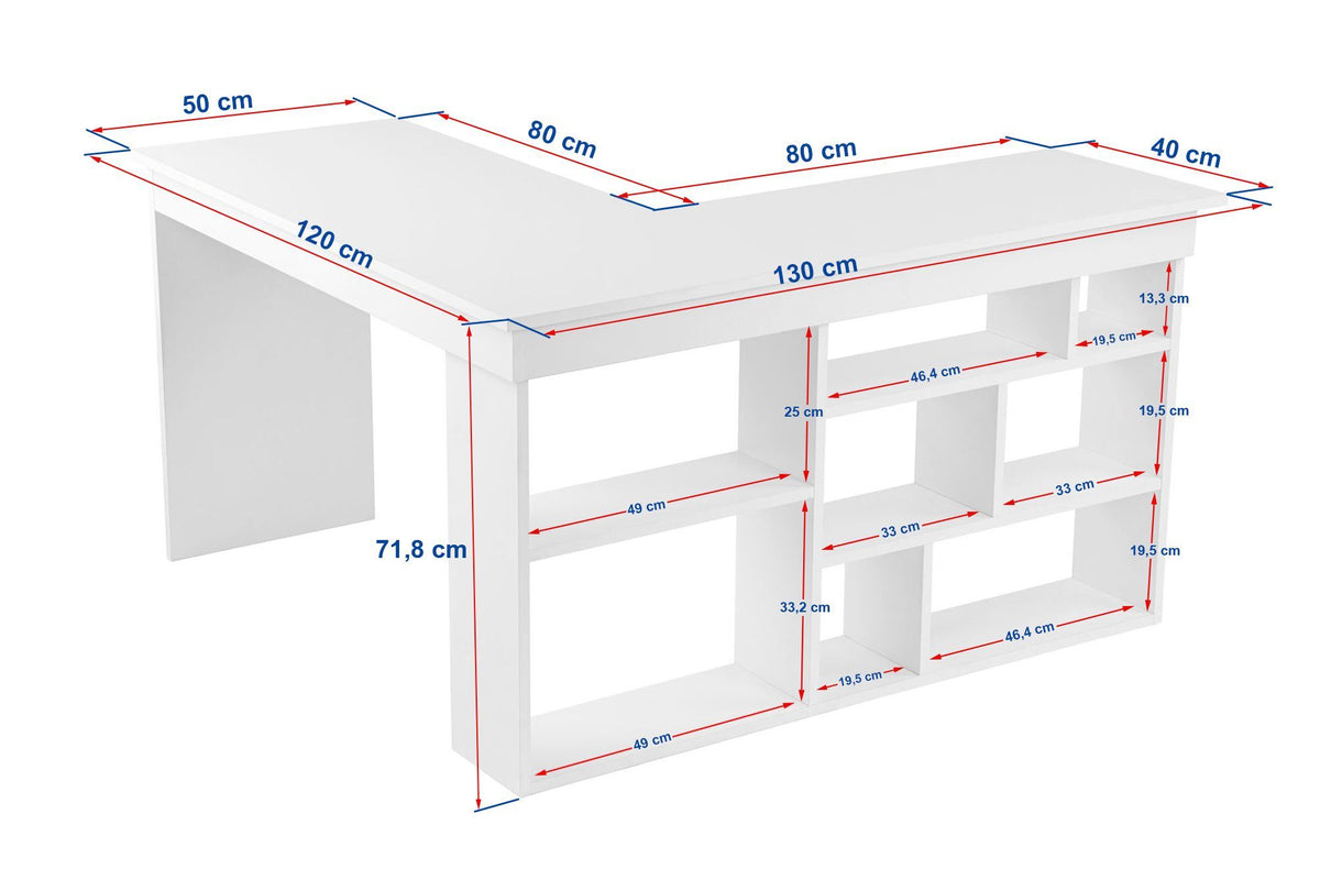 Γραφείο Υπολογιστή και Μελέτης 130x72x120 εκ. Cashmere Καρυδί | 838NRD1111