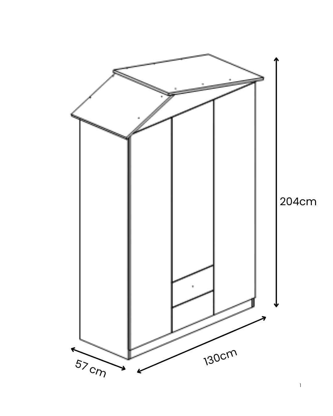 Ντουλάπα 130x204x57 εκ Pink 842PRB1113