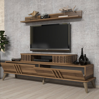 Έπιπλο Τηλεόρασης TV Βάση με έξτρα Ράφι Τοίχου Σύνθεση 168x39x51,5 εκ 4 χρωματισμοί 845HCT3061