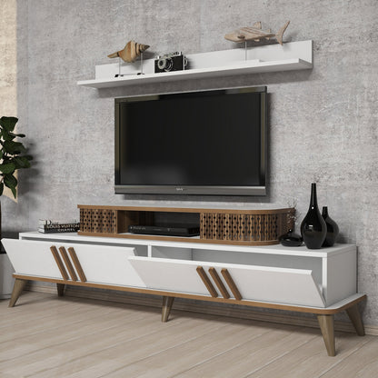 Έπιπλο Τηλεόρασης TV Βάση με έξτρα Ράφι Τοίχου Σύνθεση 168x39x51,5 εκ 4 χρωματισμοί 845HCT3061