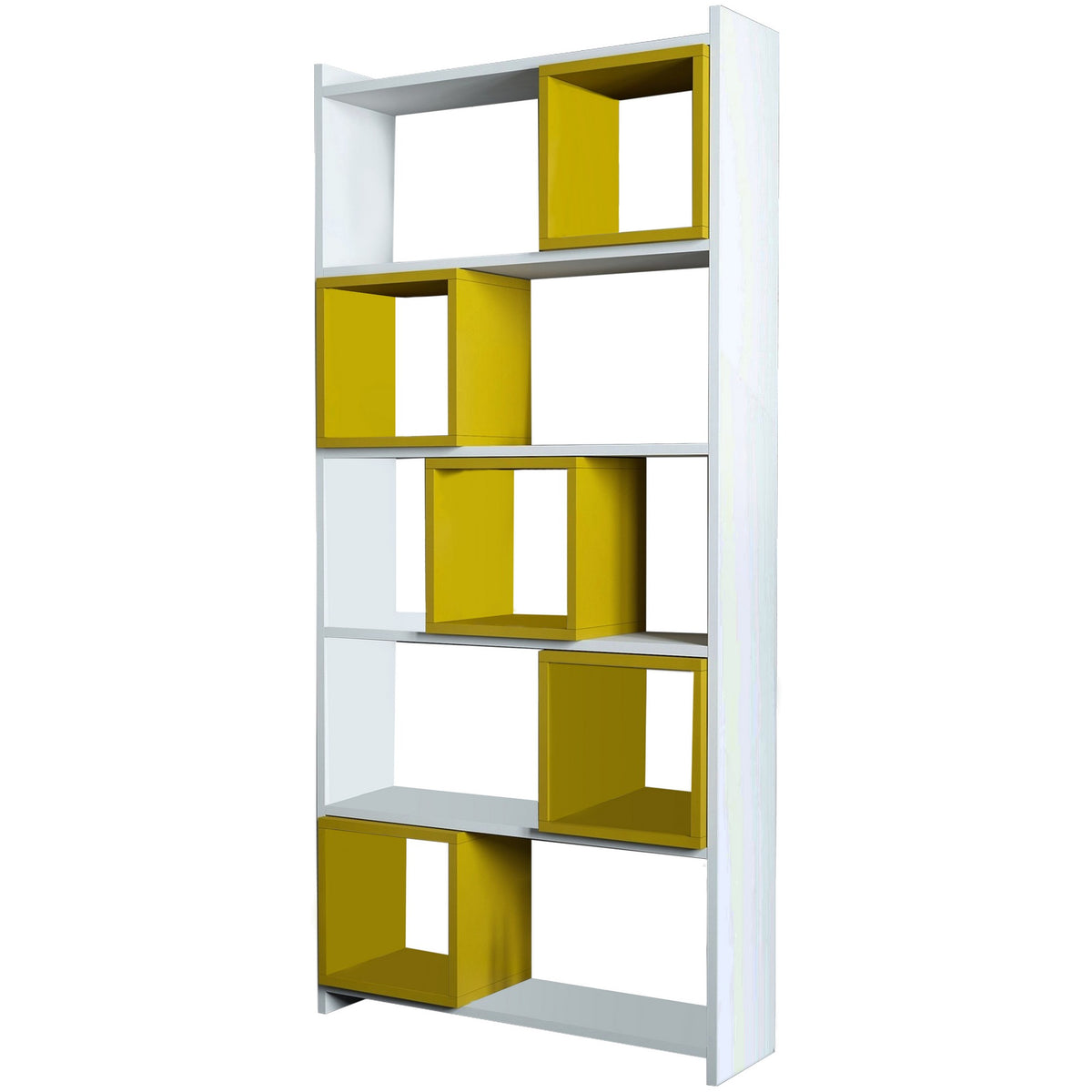 Βιβλιοθήκη 80 × 22 × 170 εκ. Λευκό Κίτρινο GR845HCT3628
