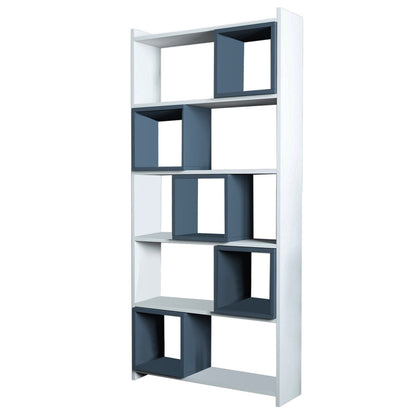 Βιβλιοθήκη 80 × 22 × 170 εκ. Λευκό Μπλε GR845HCT3629